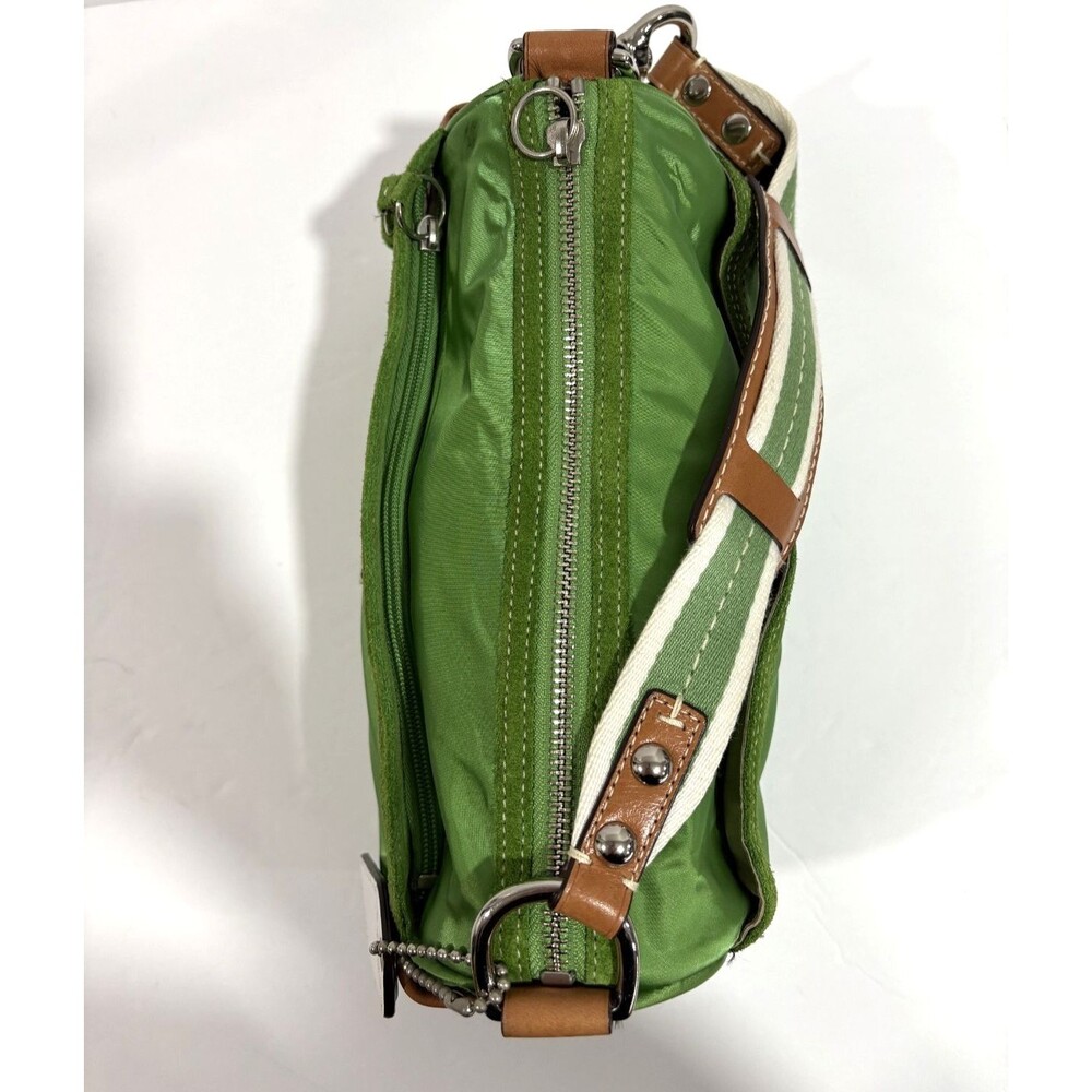 Coach Green Sateen / Leather trim Mini Barrel Bag Vintage 2006 RARE - Picture 8 of 14